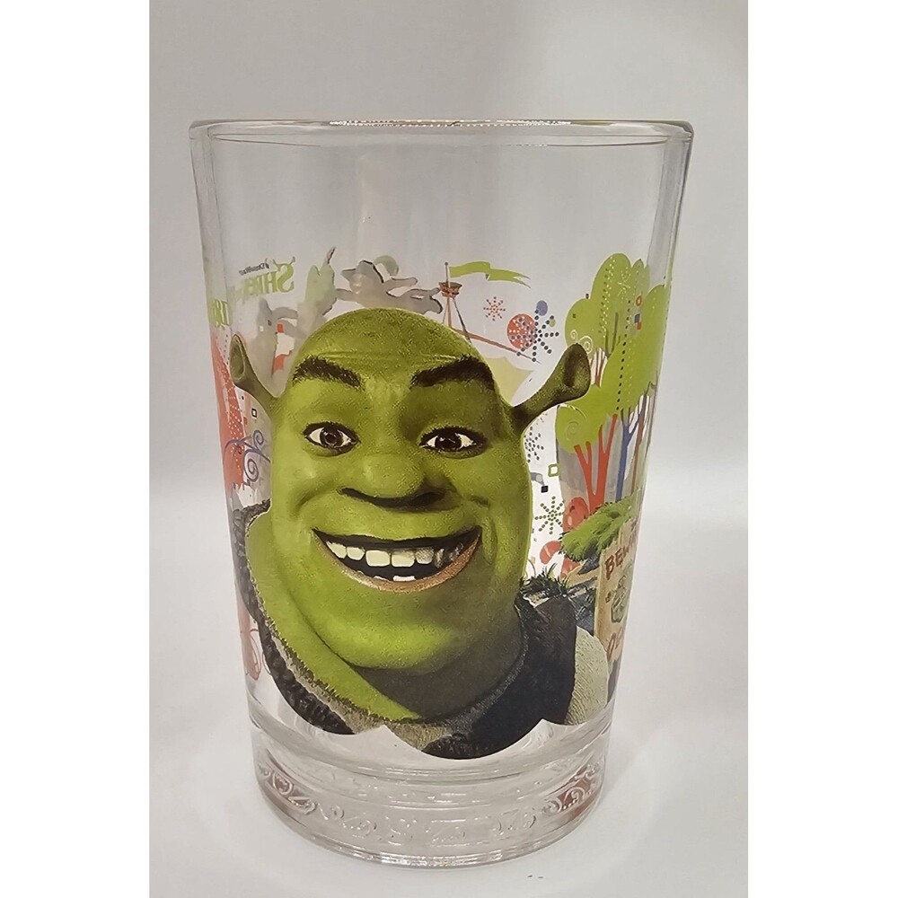2007 McDonald's Shrek The Third collector glass featuring the character Shrek
